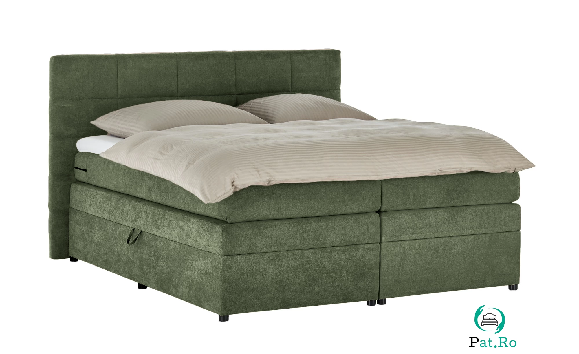 Pat Boxspring Gibson, cu ladă de depozitare, saltea și topper incluse la 4,715.10 lei ron