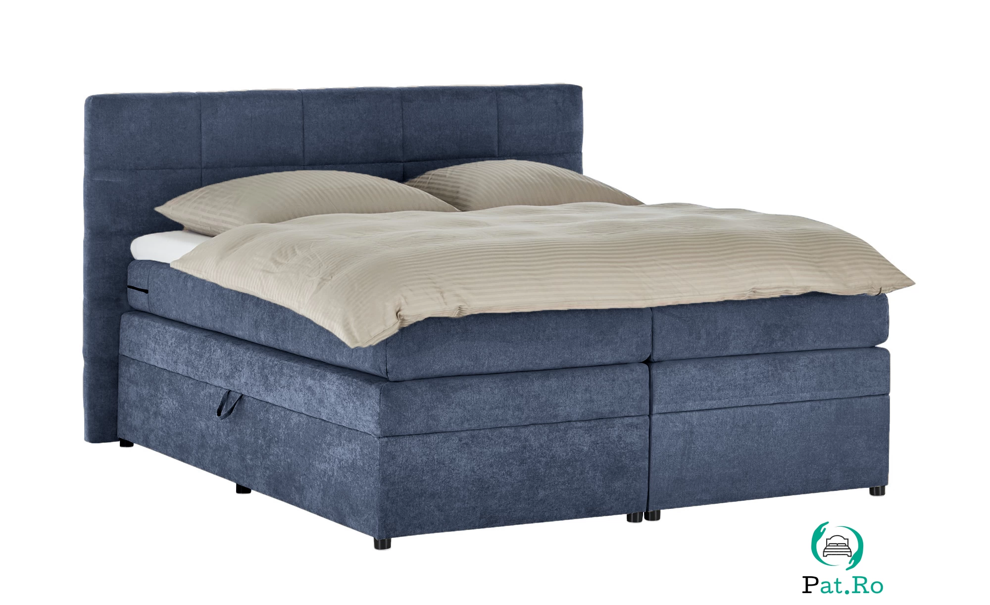 Pat Boxspring Gibson, cu ladă de depozitare, saltea și topper incluse la 4,715.10 lei ron