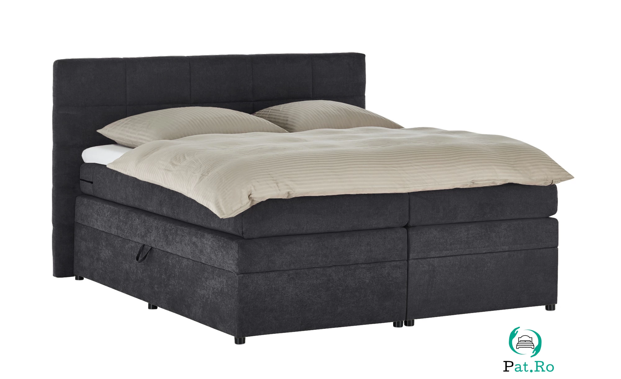 Pat Boxspring Gibson, cu ladă de depozitare, saltea și topper incluse la 3,743.10 lei ron